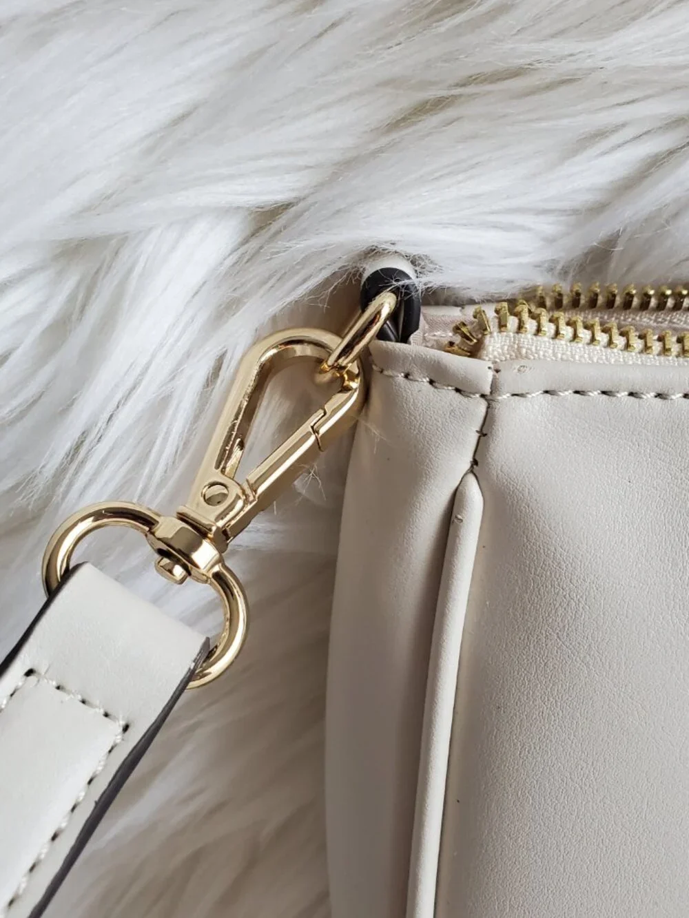 Nine West Crossbody Cream Faux Leather Shoulder Handbag